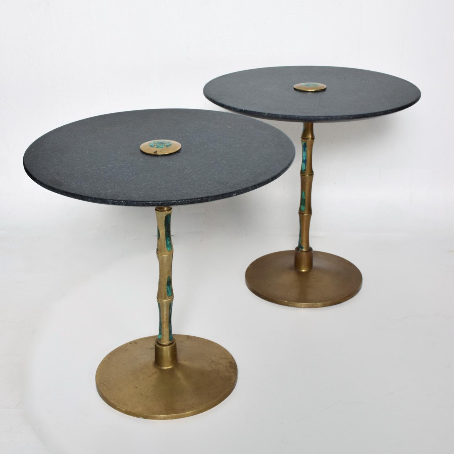 Patinated Pepe Mendoza, Pair of Side Tables, Midcentury Mexican Modernist