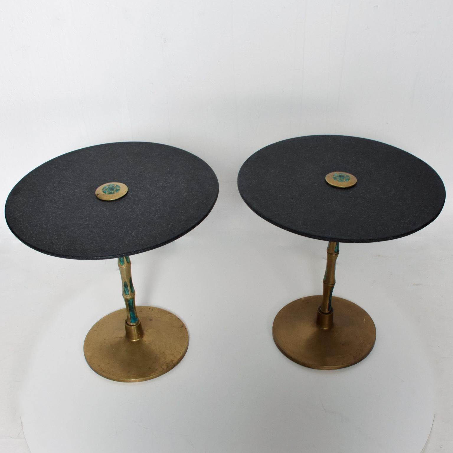 Bronze Pepe Mendoza, Pair of Side Tables, Midcentury Mexican Modernist