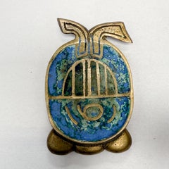 Pepe Mendoza Pineapple Codex Ashtray  Bowl Azurite Malachite Mexican Modernism