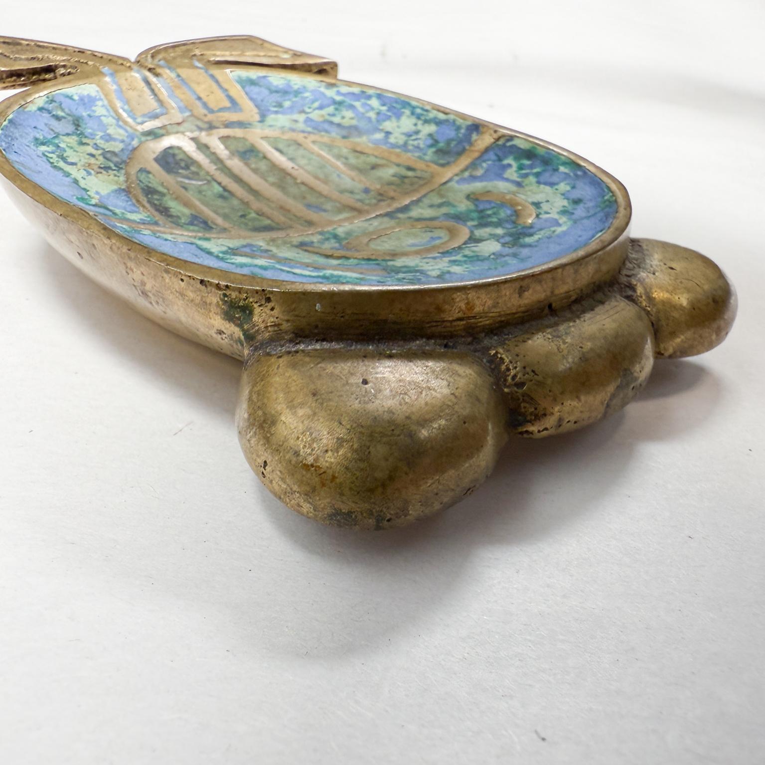 Pepe Mendoza Pineapple Codex Ashtray  Bowl Azurite Malachite Mexican Modernism For Sale 3