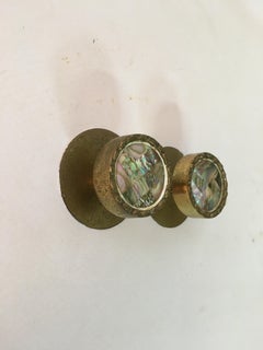 Pepe Mendoza Style Brass and Abalone Hardware Knobs