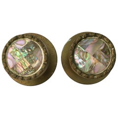 Pepe Mendoza Style Brass and Abalone Hardware Knobs