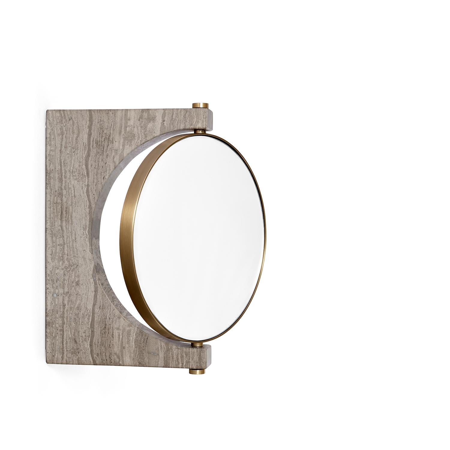The Classic standing mirror gets a functionalist update with this new wall attachment. The focus on materials and quality makes the Pepe marble mirror timeless.

The Pepe marble mirror, designed by Milan-based firm Studiopepe, is an elegant study