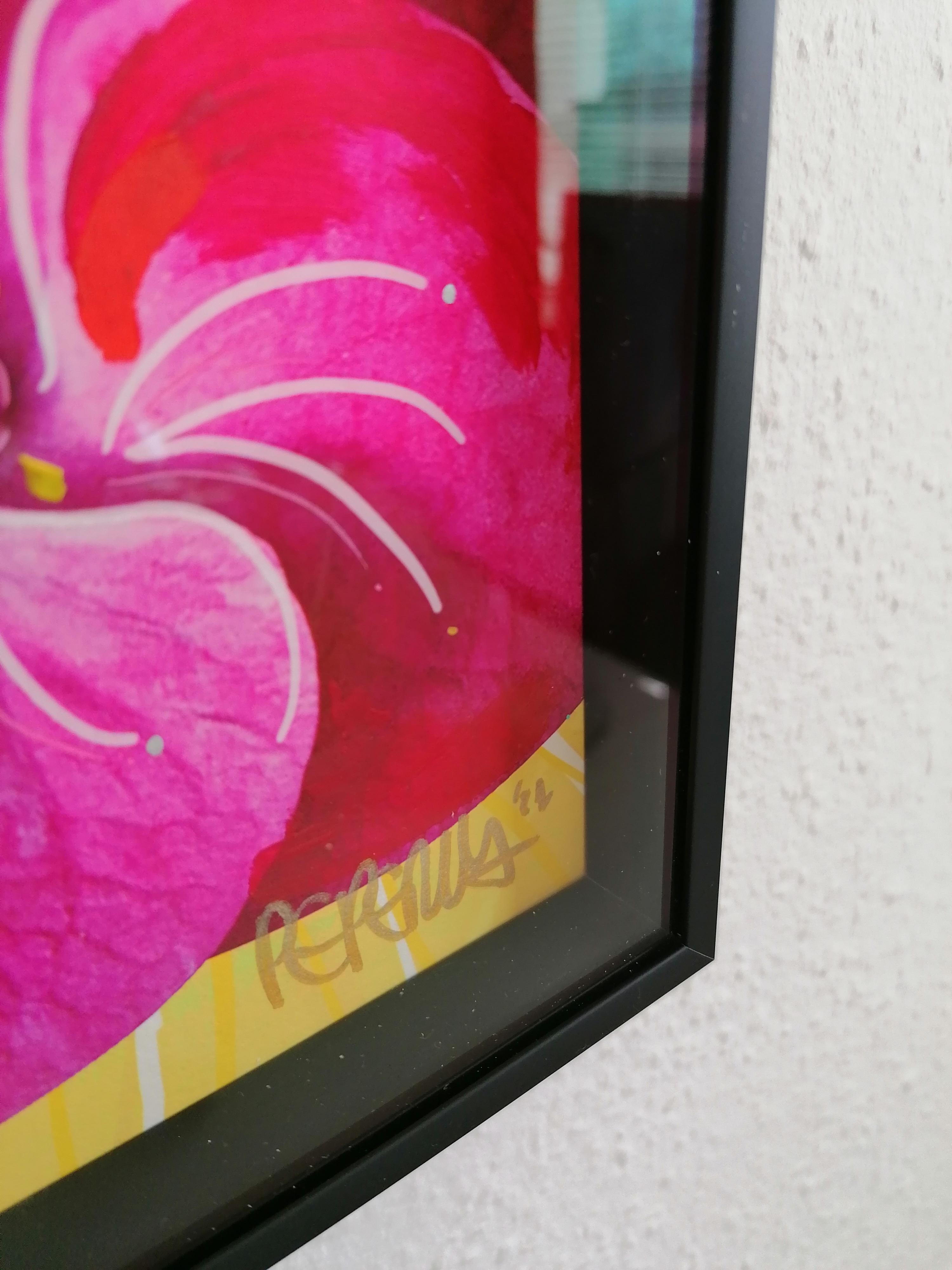 Hasta donde llegaré Collage Vintage Peperina Magenta Purple Flower Woman For Sale 2