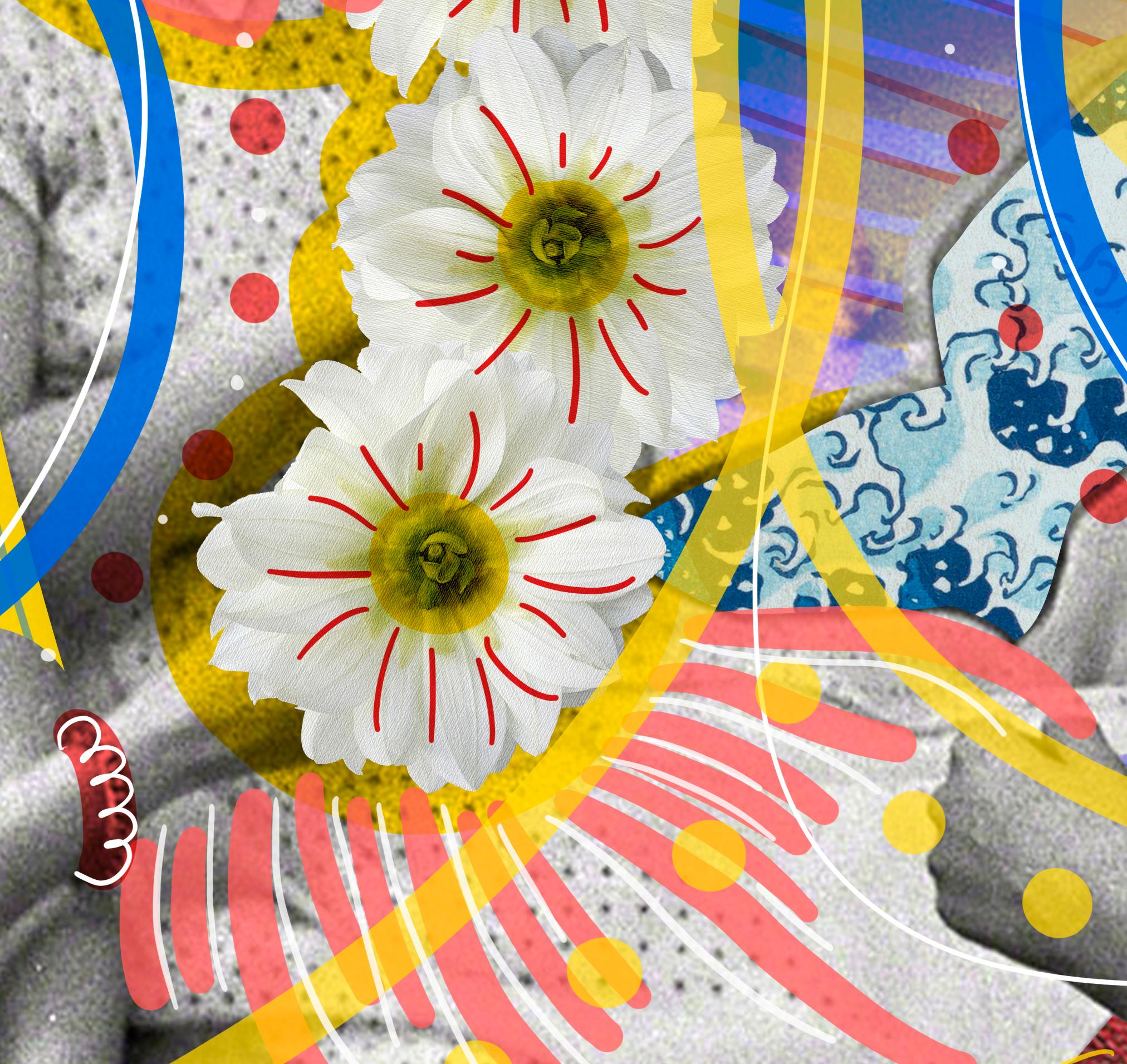 Llena eres de gracia - Collage vintage de couleurs pour femmes Peperina Magenta  en vente 4