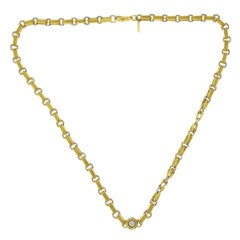 Pepi 18 Karat White and Yellow Gold 33 Grams Diamond Link Chain Necklace