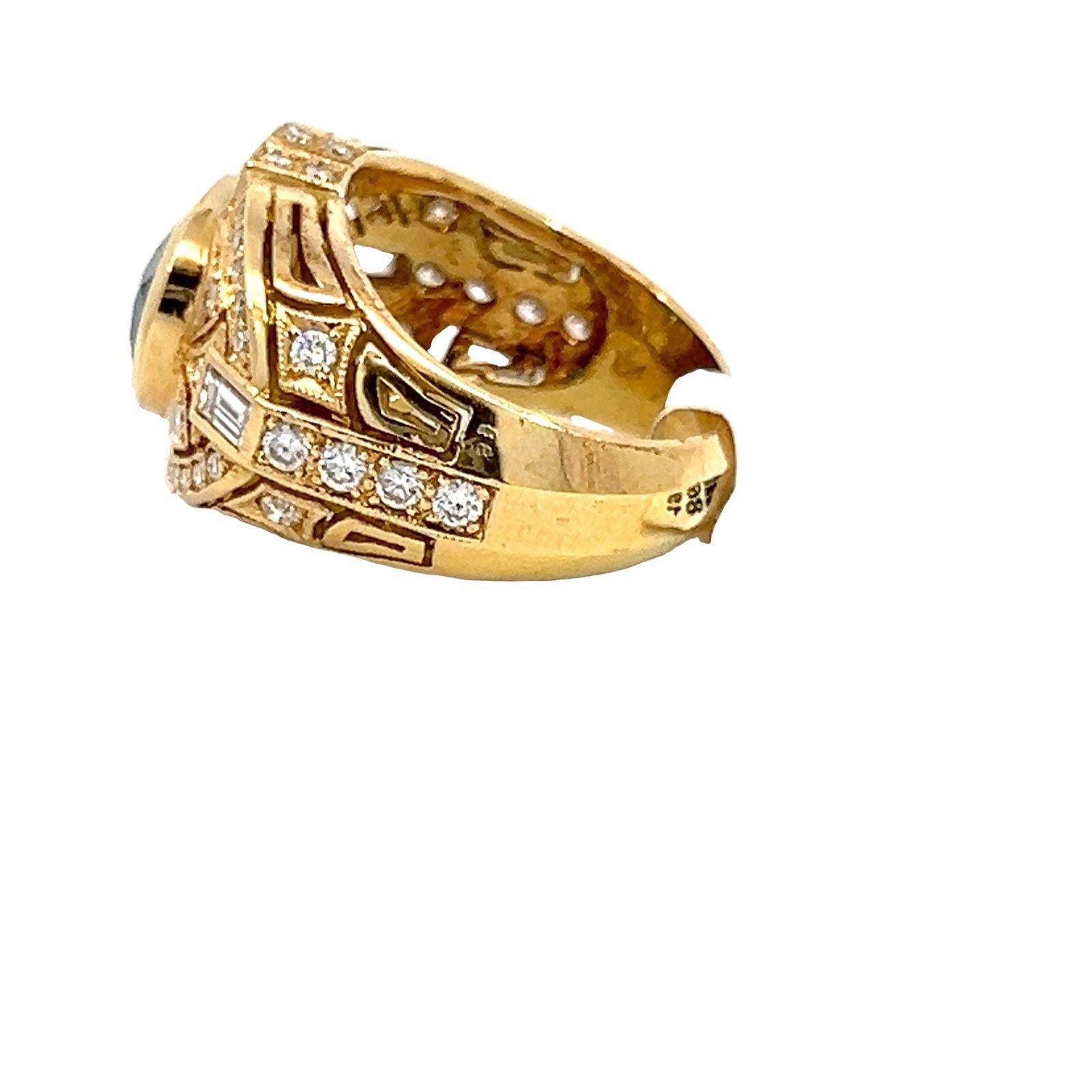Retro PEPI Cocktail Gemstone and Diamond Dome Ring