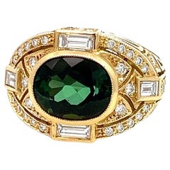 Retro PEPI Cocktail Gemstone and Diamond Dome Ring