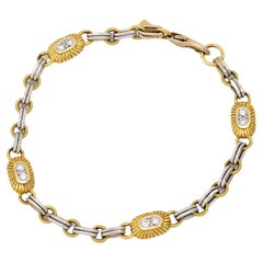 Bracciale a catena Pepi con diamanti in metallo misto oro giallo e bianco 18 ct.