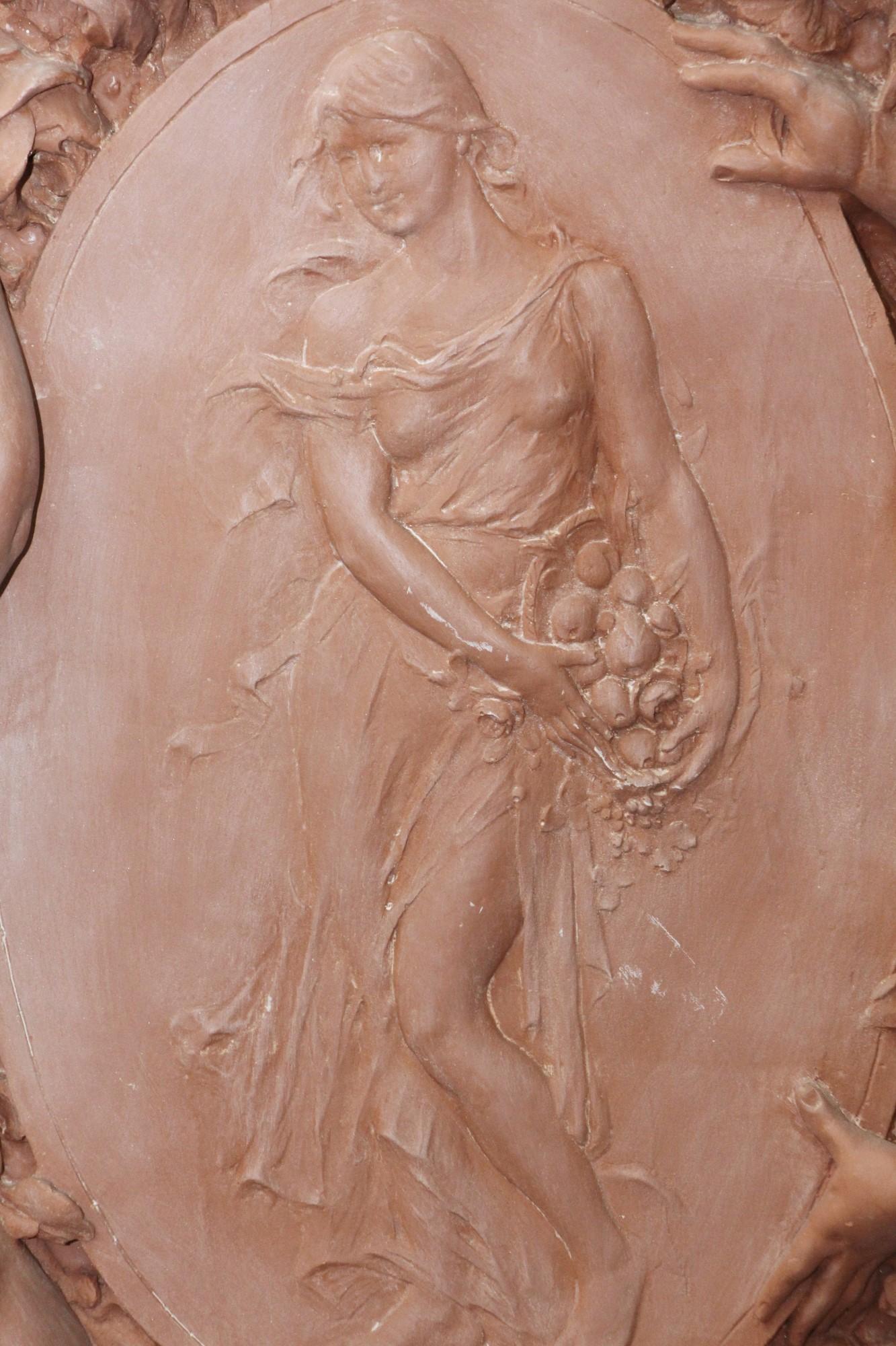 Replica Frieze of the Goddess Iris and Two Cherubs In Good Condition In New York, NY