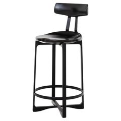 Pepper Counter Stool with Back Shadow Black Anodized Aluminum
