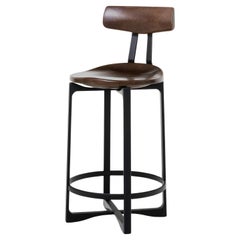 Pepper Counter Stool with Back  Shadow Black Anodized Aluminum