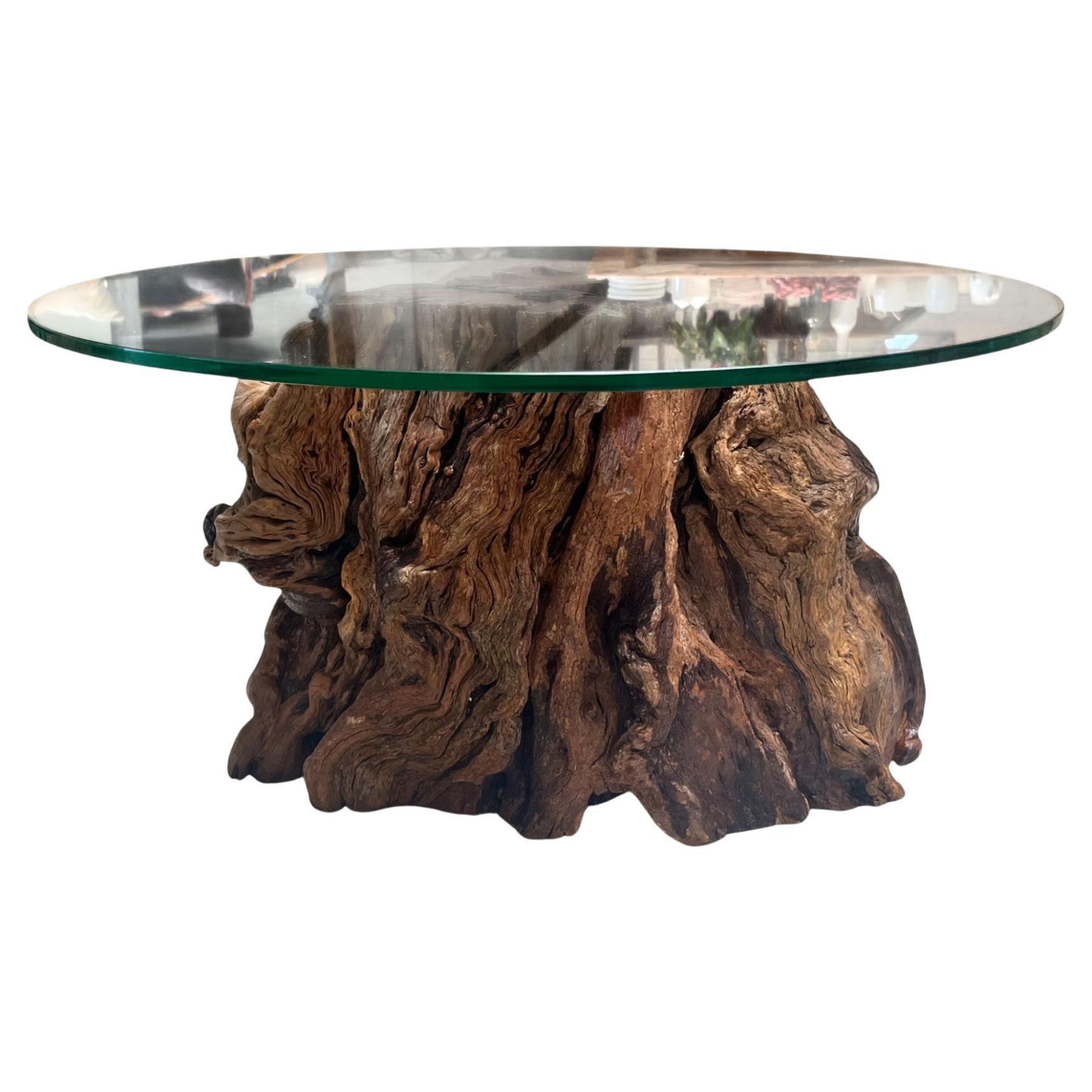 Pepper Wood Base Coffee Table For Sale