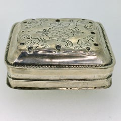 Peppermint Box, Antique, Dutch Biedermeier, Hand Engraved, Schoonhoven, 1850