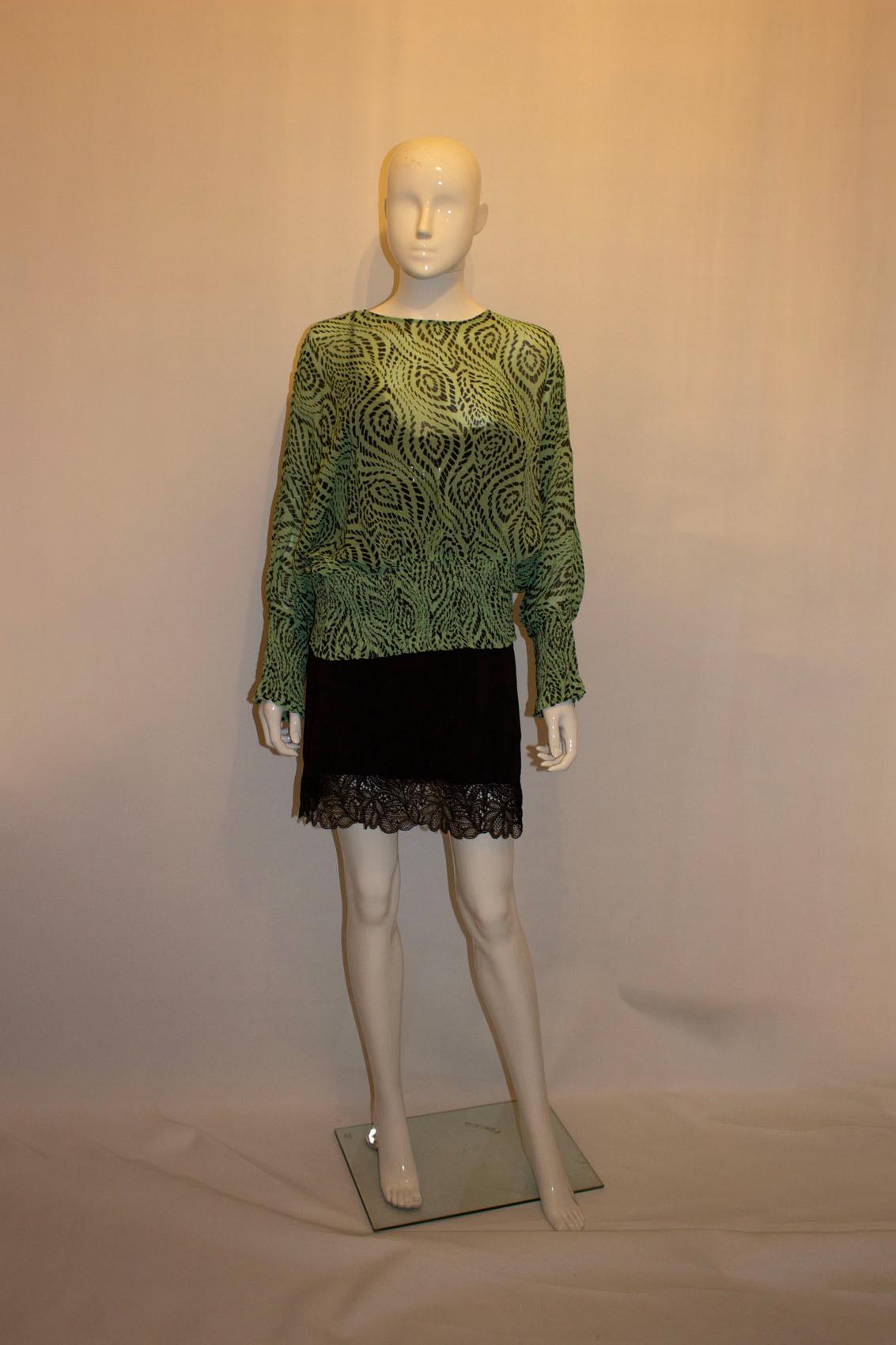 Women's or Men's Peppermint Green and Black top by Essential Antwerp For Sale