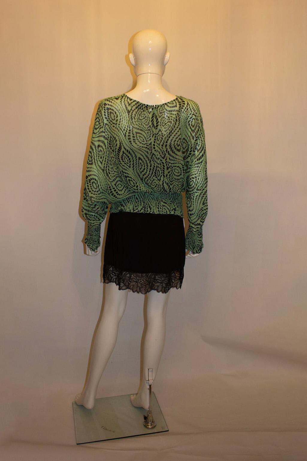Peppermint Green and Black top by Essential Antwerp For Sale 1