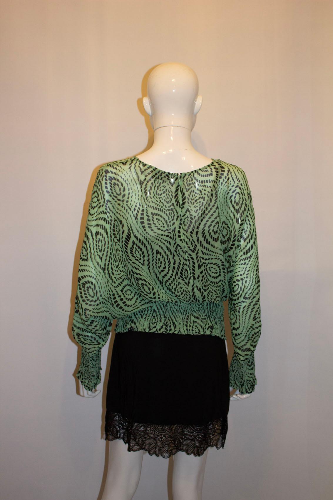 Peppermint Green and Black top by Essential Antwerp For Sale 2
