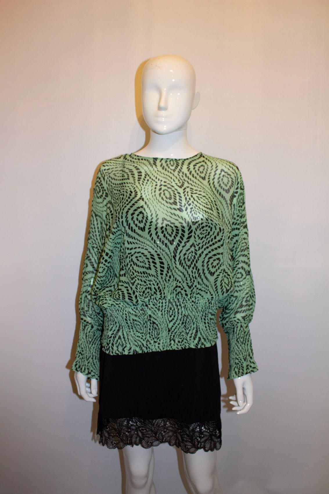 Peppermint Green and Black top by Essential Antwerp For Sale 3
