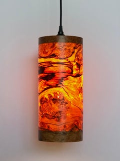 Lampe suspendue en loupe de bois de poivrier