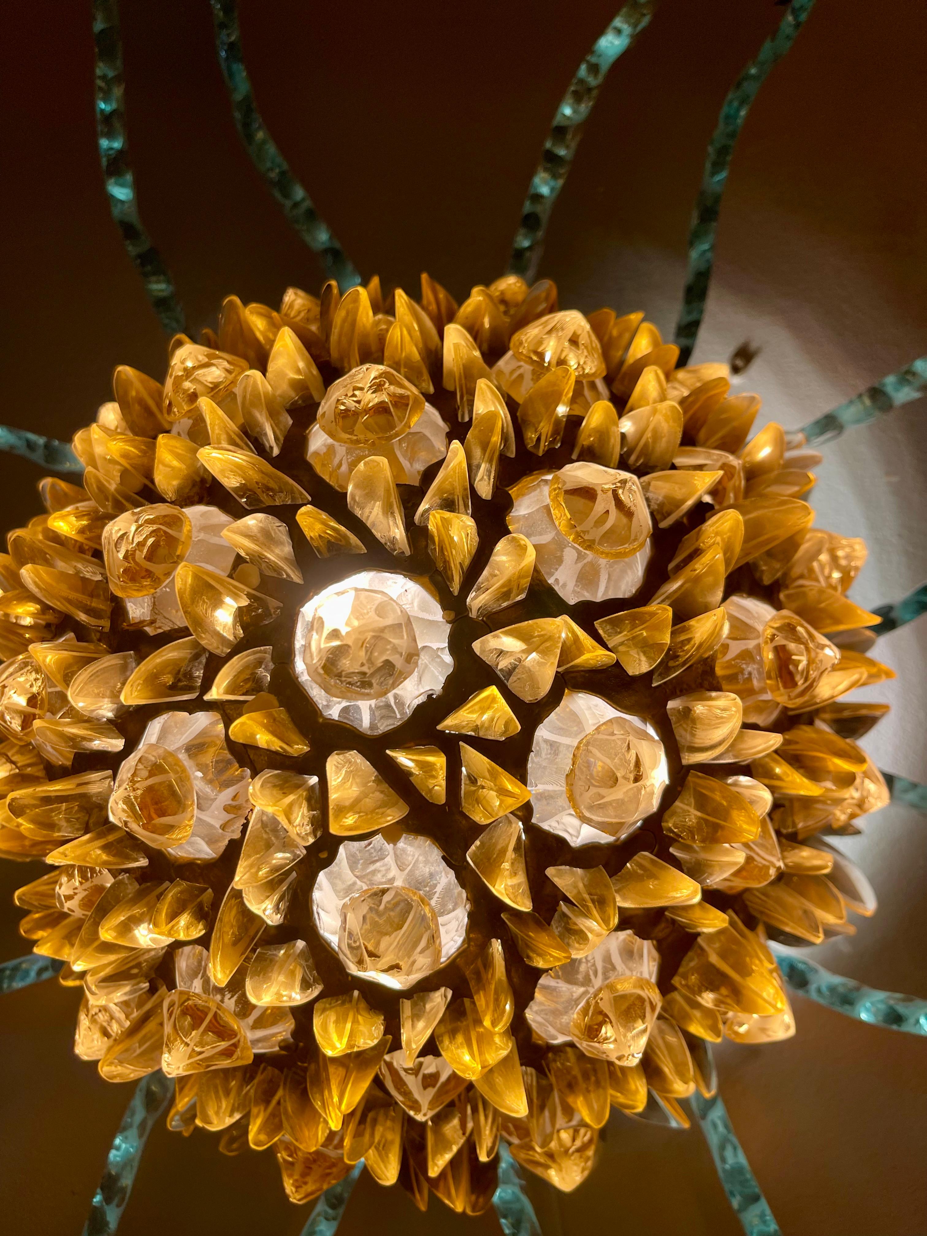 Contemporary P.Campanella murano glass wall lighting 75 cm unique .Italy For Sale