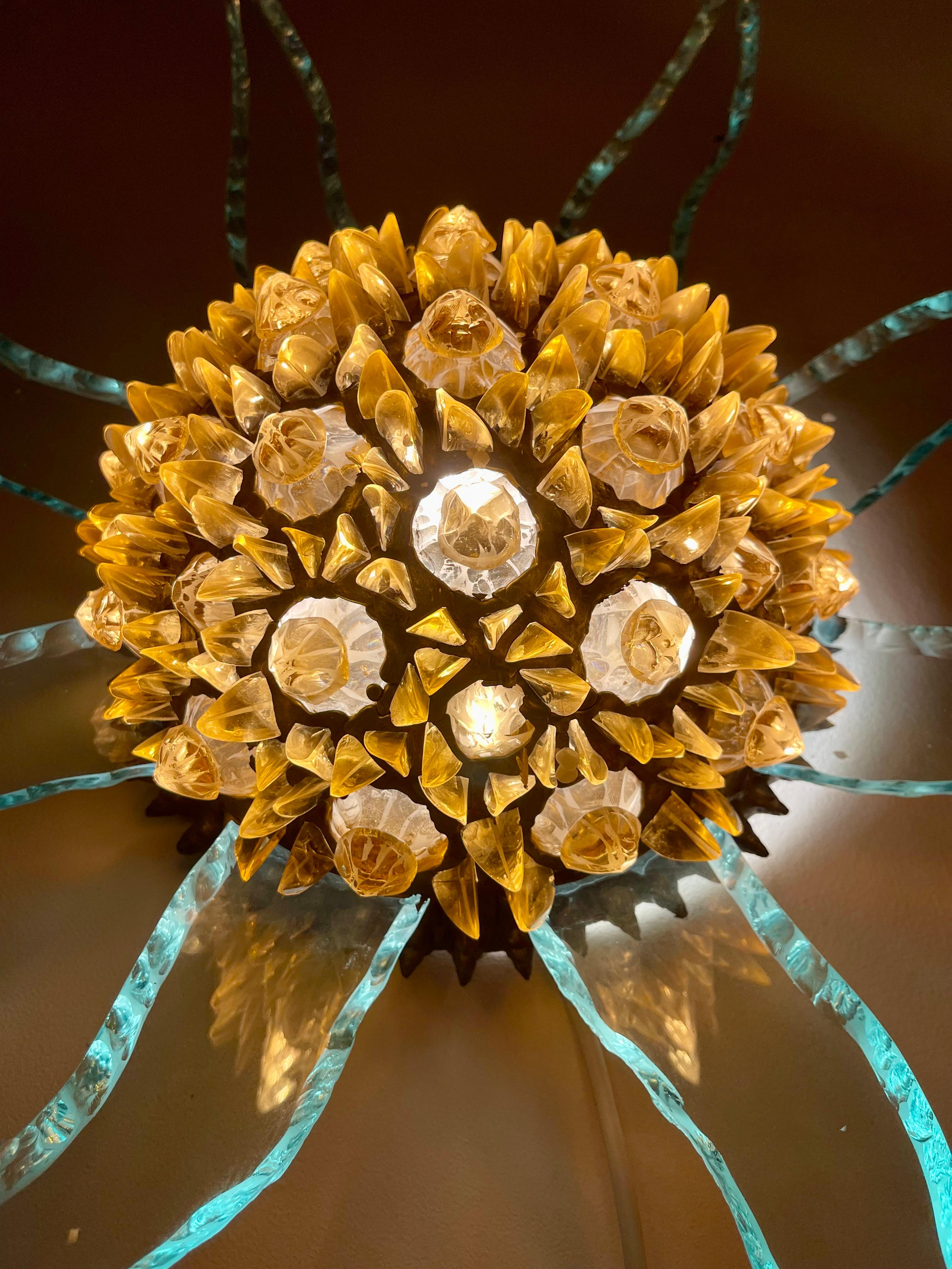 Art Glass P.Campanella murano glass wall lighting 75 cm unique .Italy For Sale