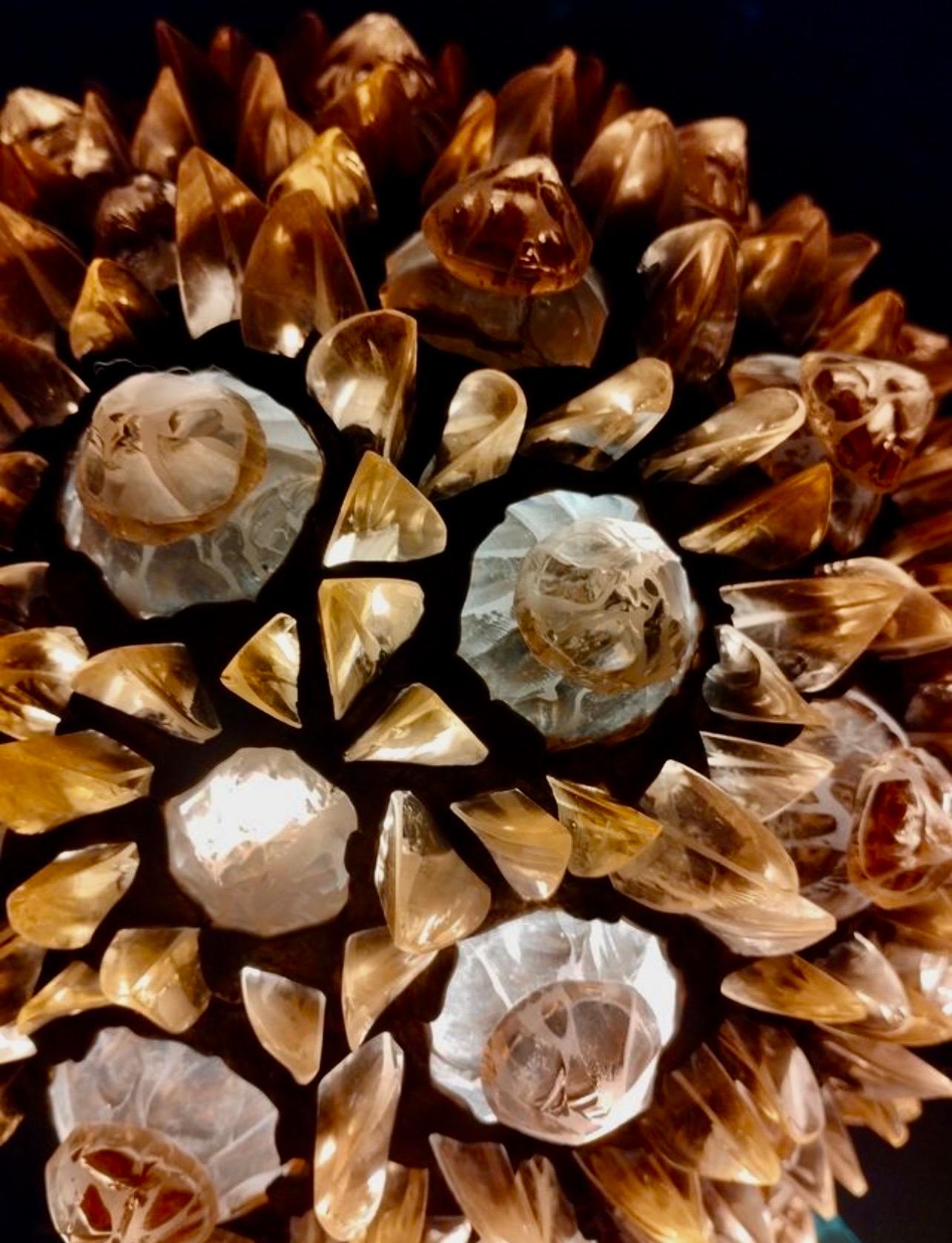 Hand-Carved P.Campanella murano glass wall lighting 75 cm unique .Italy For Sale