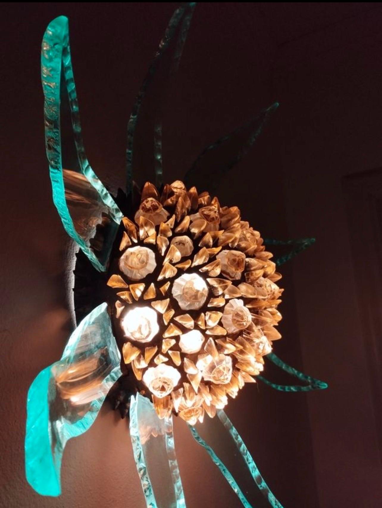 P.Campanella murano glass wall lighting 75 cm unique .Italy For Sale 1