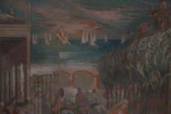 Peppino Mangravite Atlantic City Post Office Mural Study, Oil on Panel, 1930s