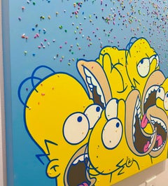 Simpsons pop art contemporary art candy sprinkles homer figurative blue