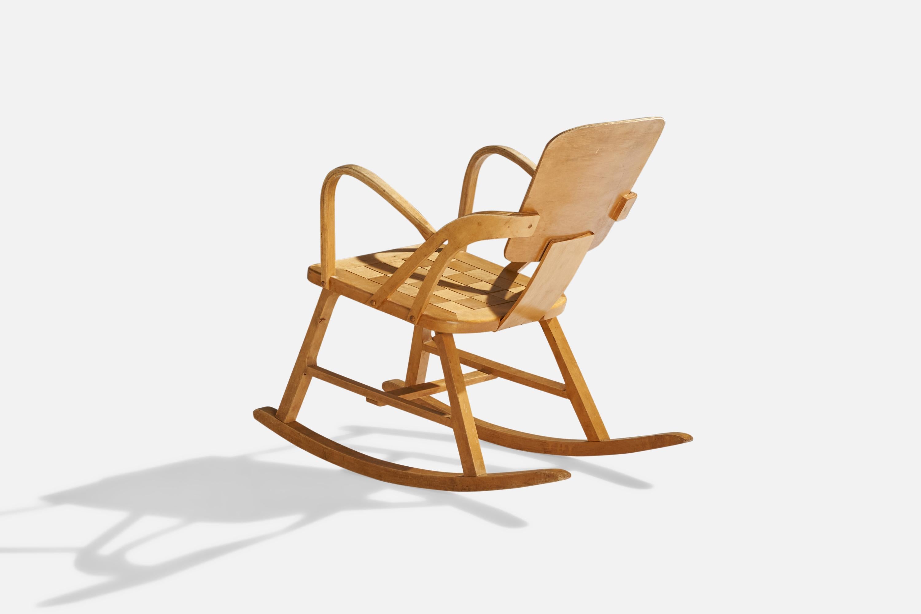Per Aaslid, Rocking Chair, Birch, Norway, 1950s For Sale 1