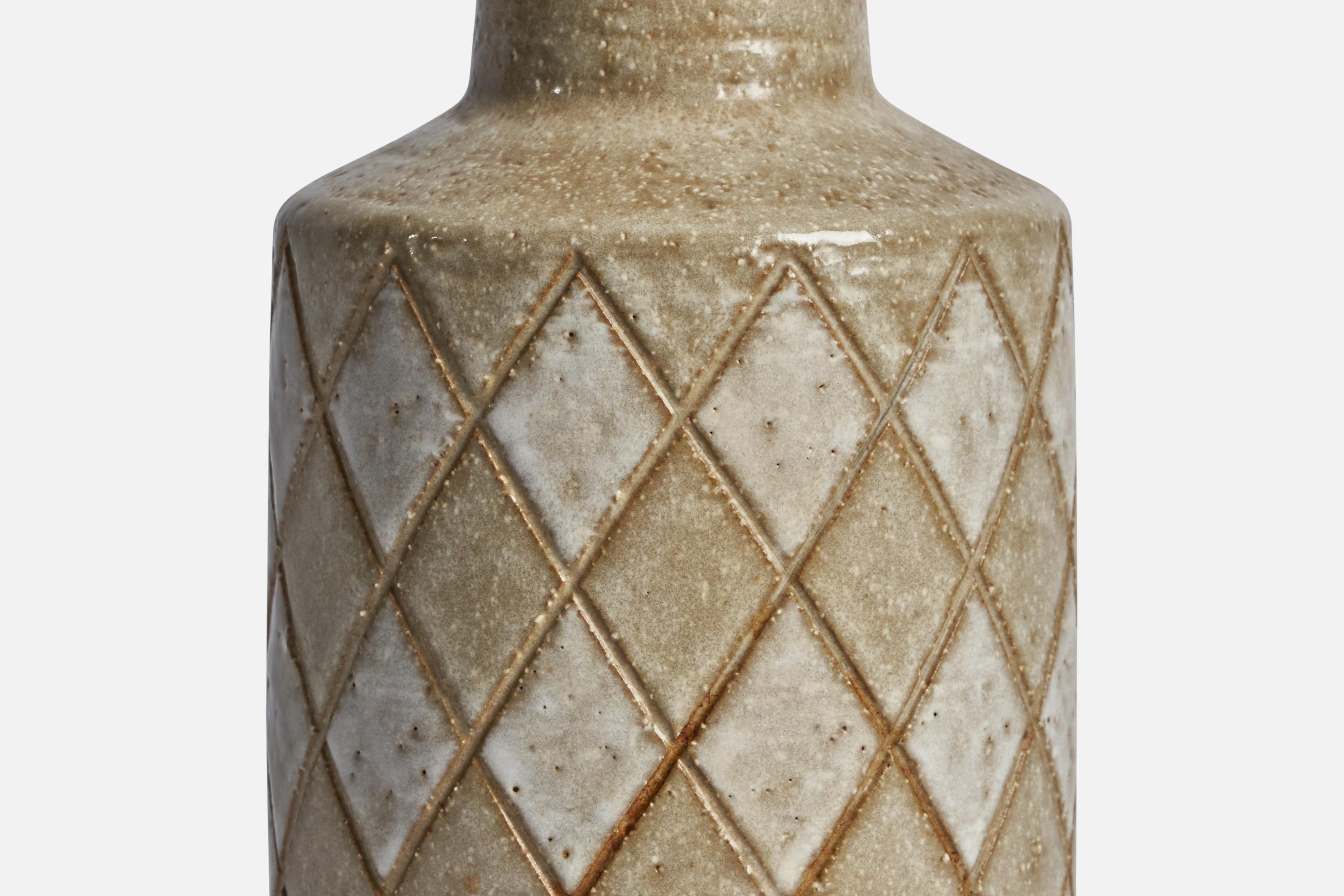 Per & Annelise Linneman-Schmidt, Table Lamp, Stoneware, Denmark, 1960s In Good Condition For Sale In High Point, NC