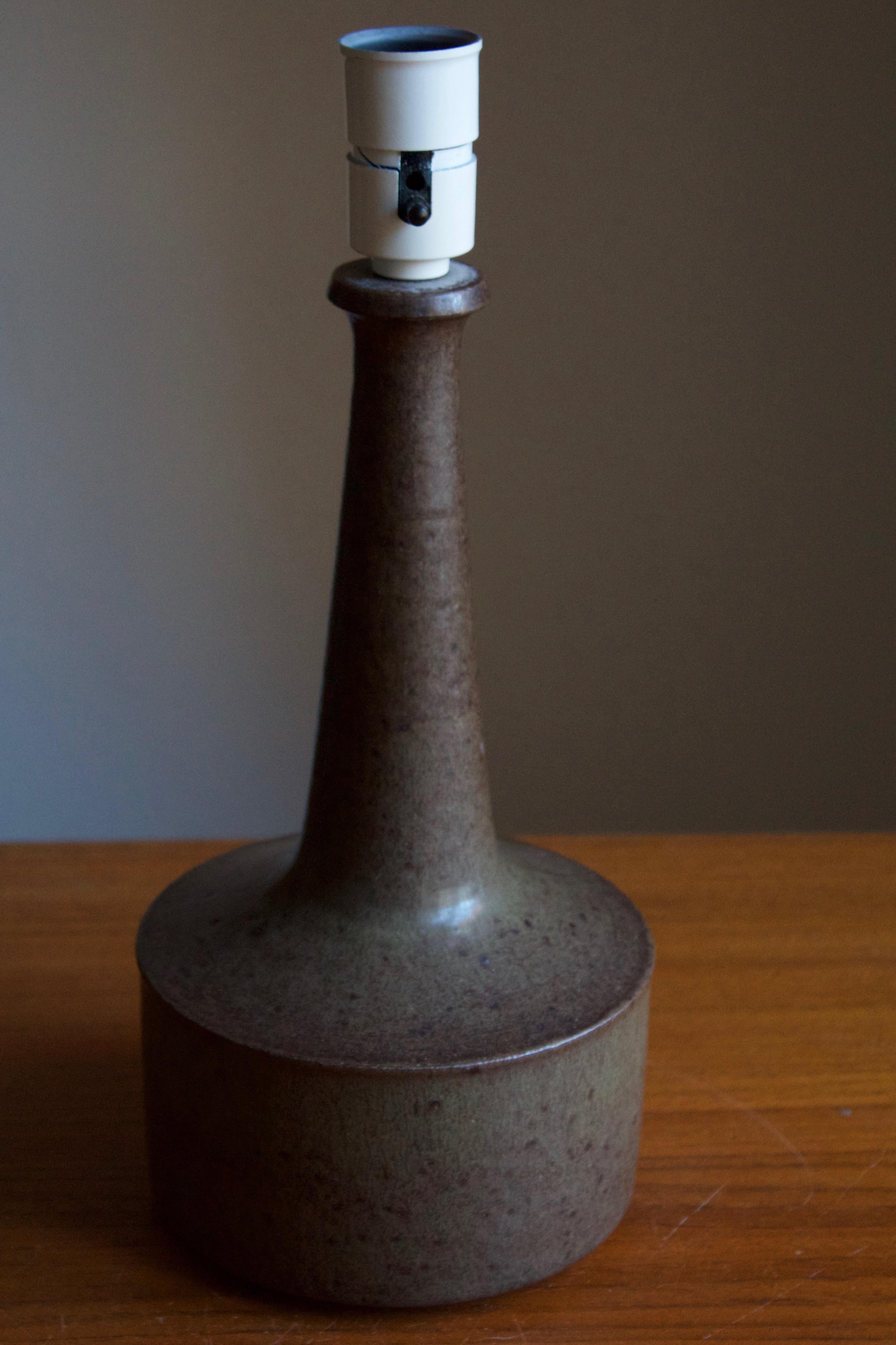 Danish Per & Annelise Linneman-Schmidt, Table Lamp, Stoneware, Palshus, Denmark, 1960s