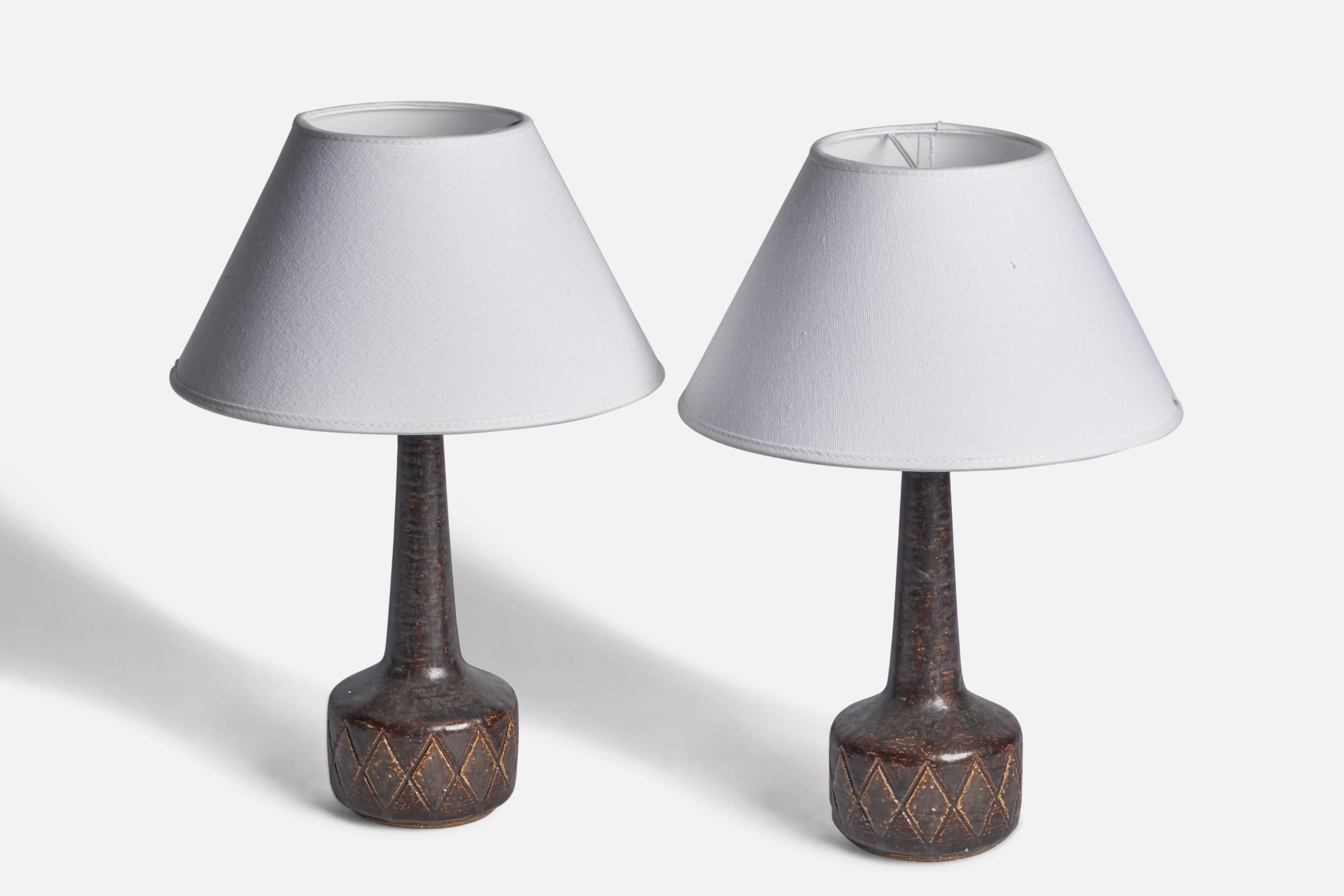 Mid-Century Modern Per & Annelise Linneman-Schmidt, Table Lamps, Stoneware, Denmark, 1960s For Sale