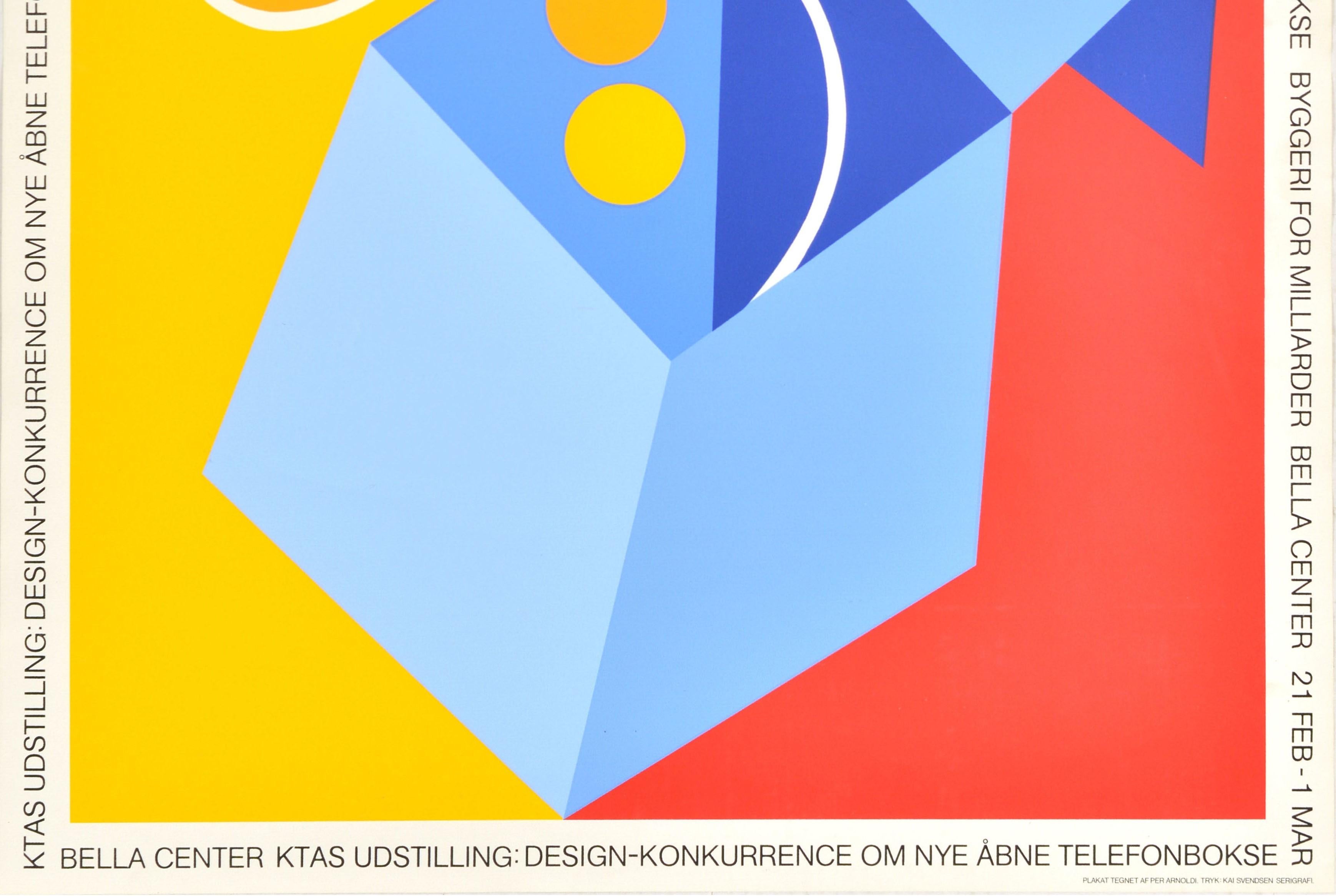Poster d'epoca originale Bella Center Ktas Udstilling Design Exhibition Phone Box - Print Arancia di Per Arnoldi
