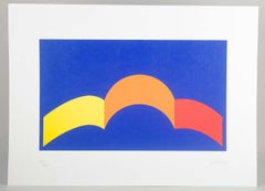 Per Arnoldi. Serigraph on paper. Graphic composition in clear primary colors