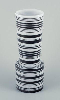 Per B. Sundberg for Orrefors.  Large art glass vase in striped design.