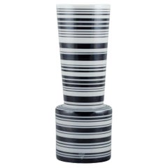 Per B. Sundberg for Orrefors.  Large art glass vase in striped design.