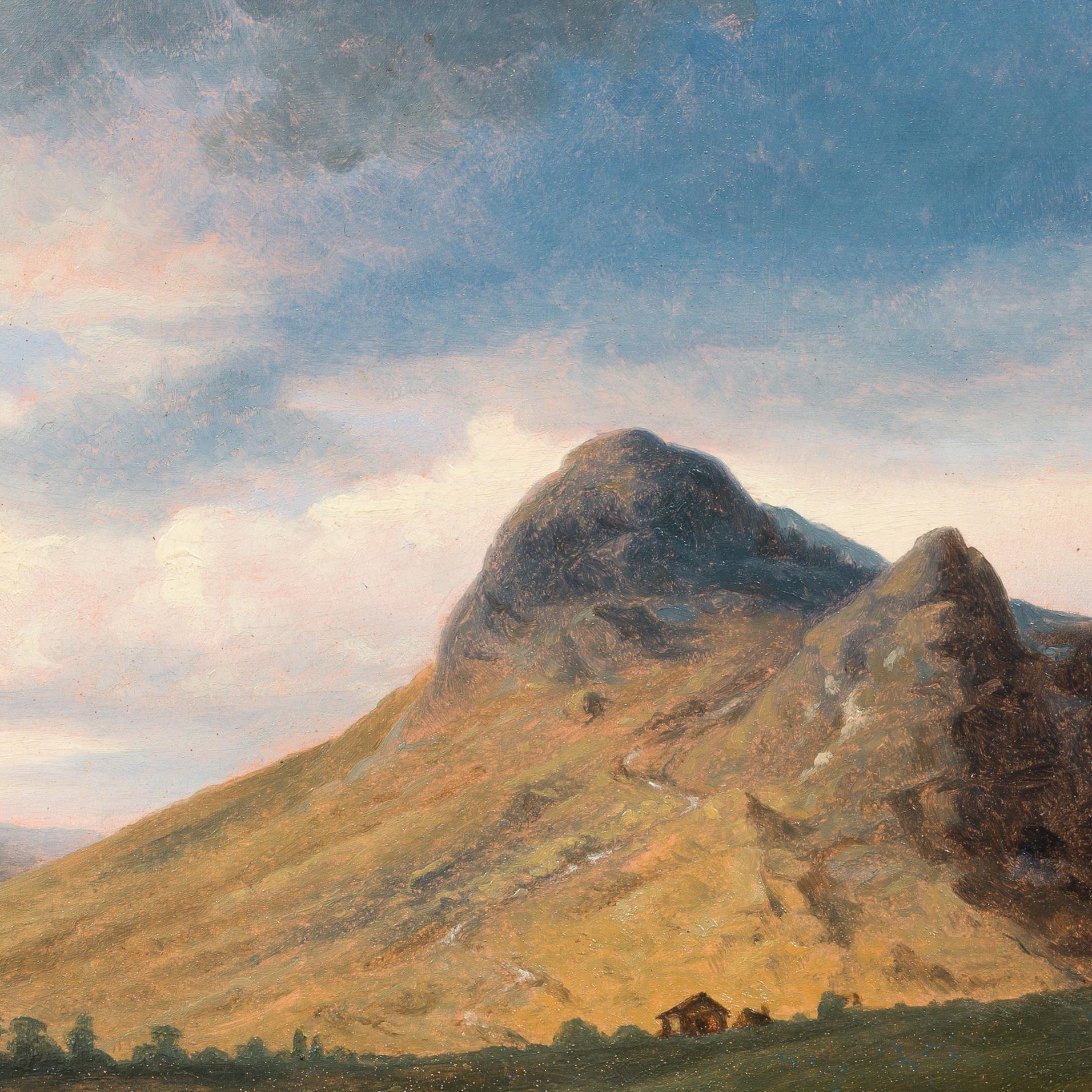 Per Daniel Holm (Malingsbo, Dalarna 1835-1903 Estocolmo) Atribuido a. 

Paisaje de Kvikkjokk, c. 1861

óleo sobre tabla
sin enmarcar 39 x 56 cm (15,4 x 22 pulgadas)
enmarcado 46,5 x 63 cm (18,3 x 24,8 pulgadas)
el cuadro no está firmado.