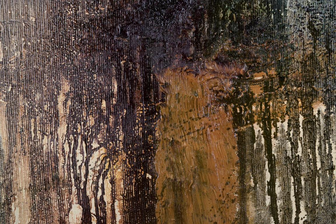 Canvas Per Engström, Swedish artist. Oil on canvas. Abstract composition. For Sale