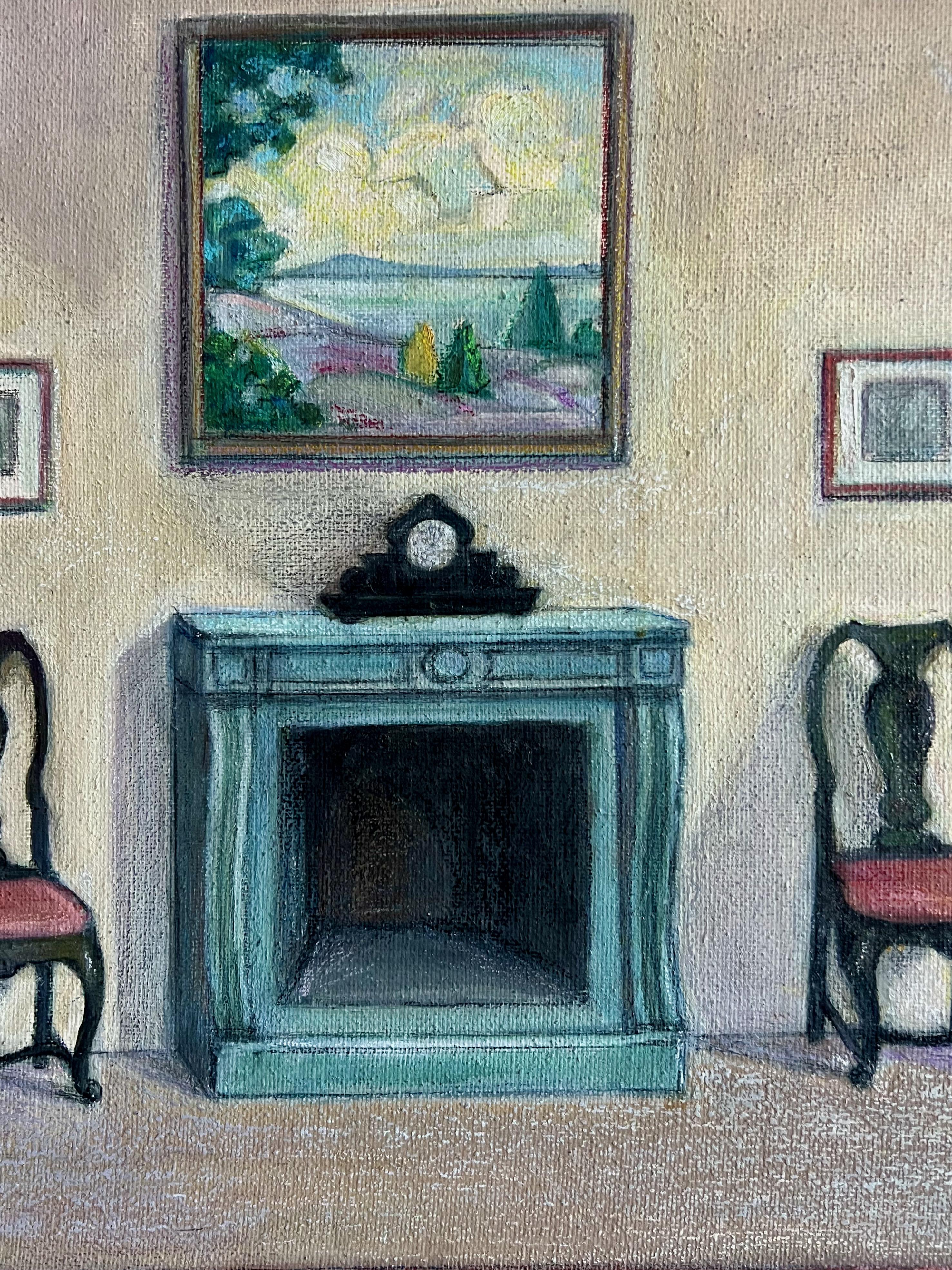Salón Interior de la Villa del Artista, Lidingö - Painting de Per Fischer