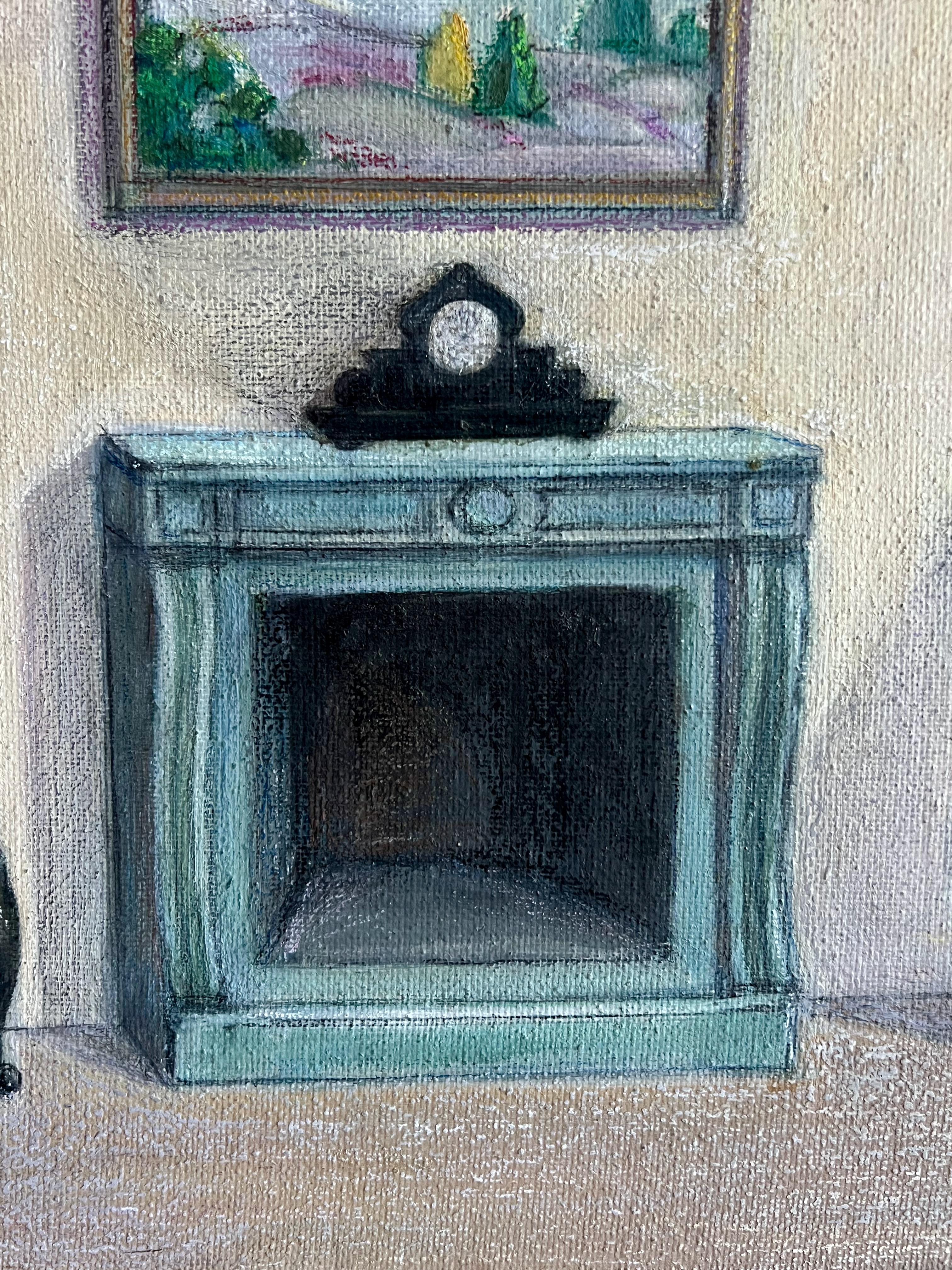Salón Interior de la Villa del Artista, Lidingö - Painting Art Nouveau de Per Fischer