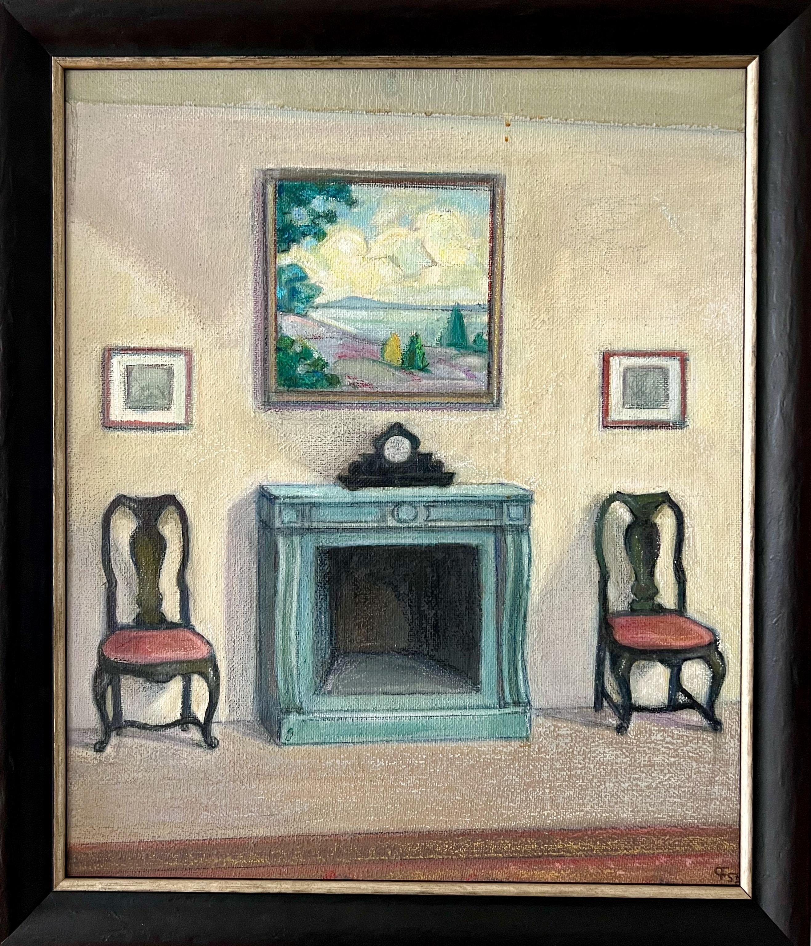 Wohnzimmer Interieur der Künstler-Villa, Lidingö im Angebot 1