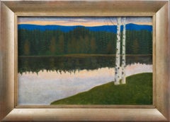 Vintage Birch Trees by the Lake by Swedish Artist Per Julius