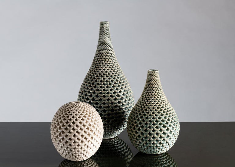 Swedish Per Liljegren, Green Ceramic Vase, Sweden, 2019 For Sale