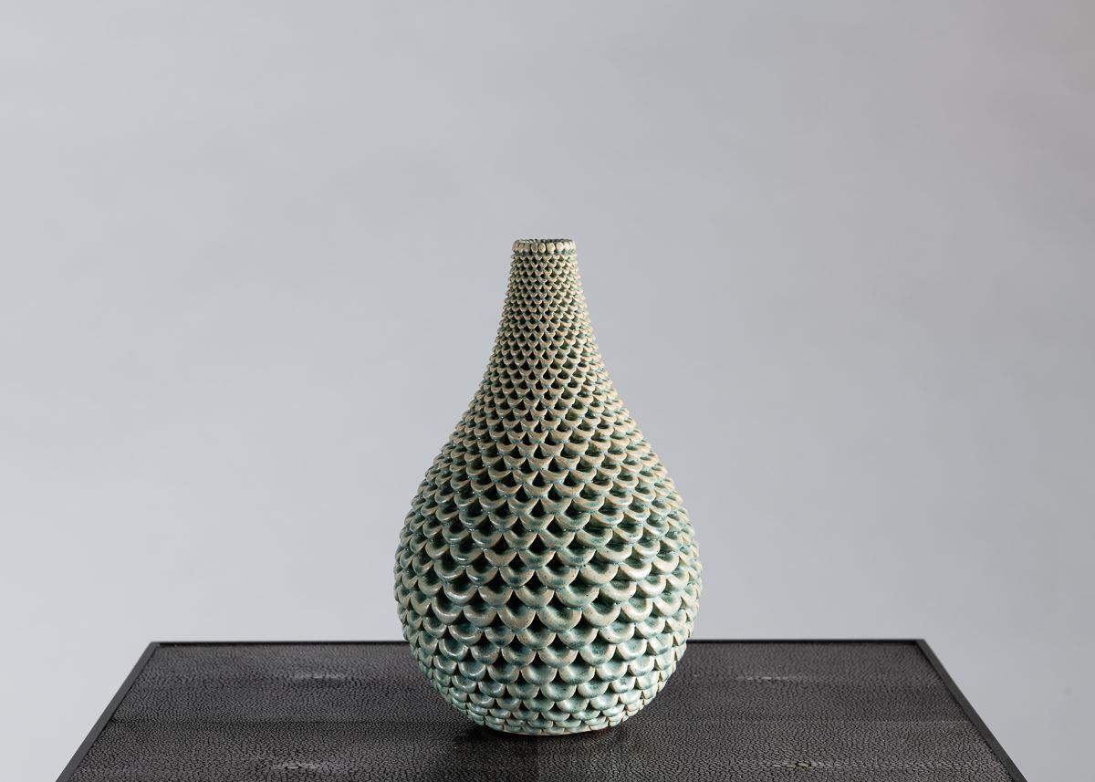 Per Liljegren, Green Ceramic Vase, Sweden, 2019 In Good Condition In New York, NY