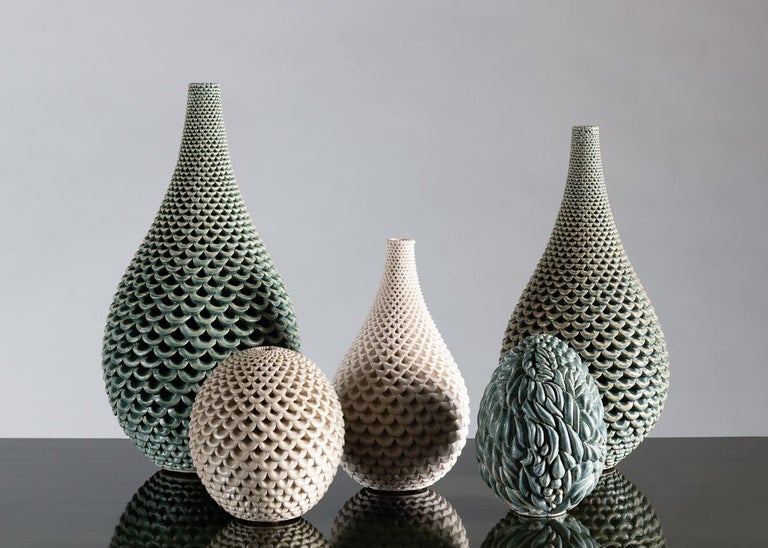 Per Liljegren, Green Ceramic Vase, Sweden, 2019 In Good Condition For Sale In New York, NY