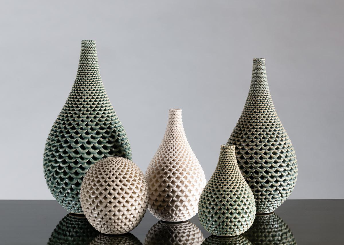 Contemporary Per Liljegren, Green Ceramic Vase, Sweden, 2019