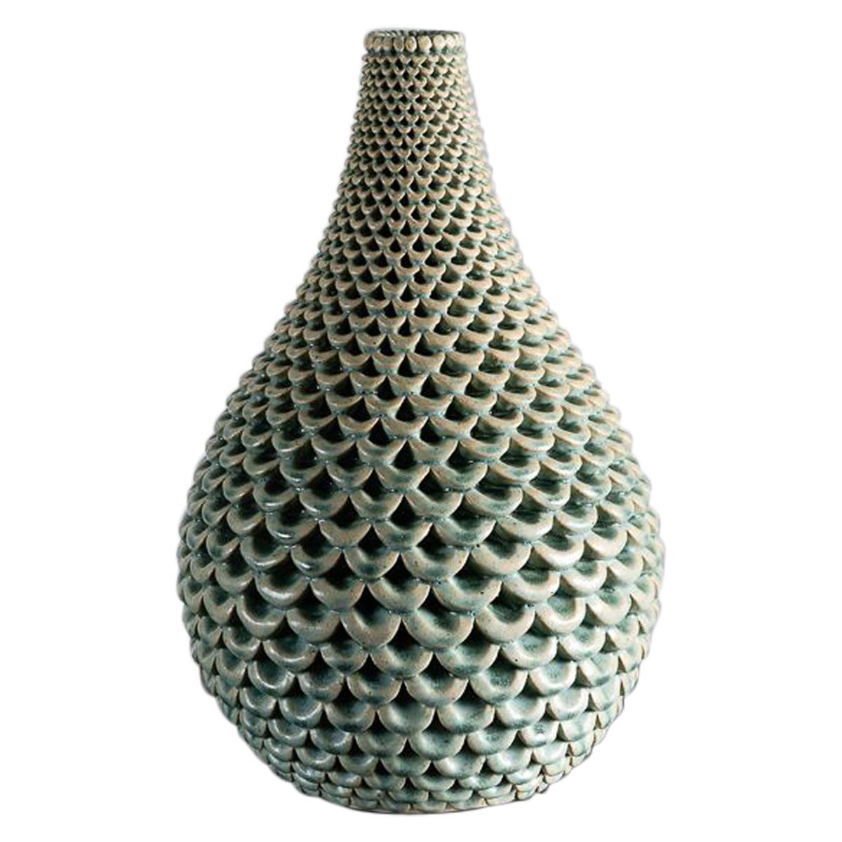 Per Liljegren, Green Ceramic Vase, Sweden, 2019