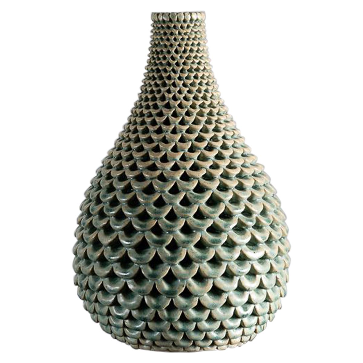 Per Liljegren, Green Ceramic Vase, Sweden, 2019