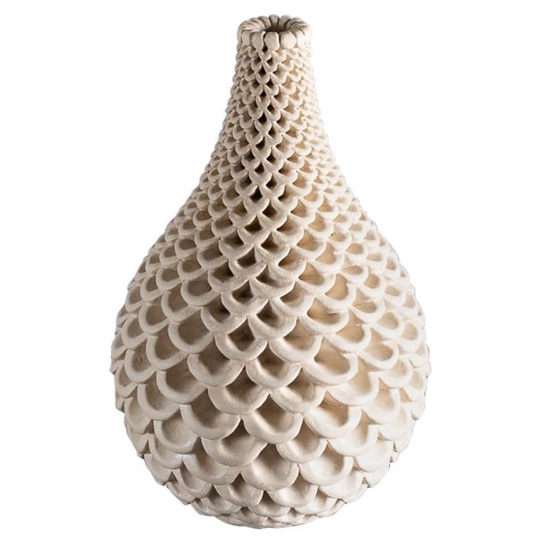 Per Liljegren, White Ceramic Vase, Sweden, 2019 For Sale